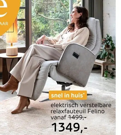 Promotie: Felino, relaxfauteuil - stofcombinatie Livigno/Oregon