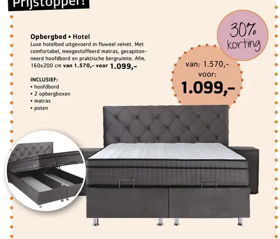 Promotie: Opbergbed Hotel