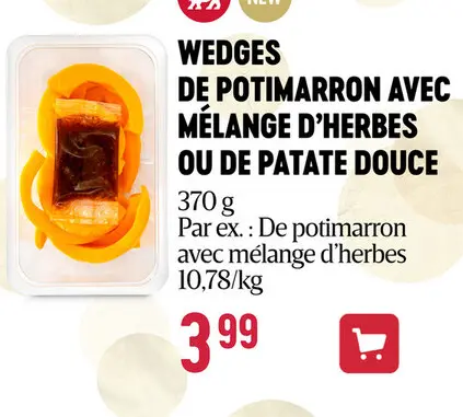 Offre: Wedges de potimarron avec mélange d'herbes ou