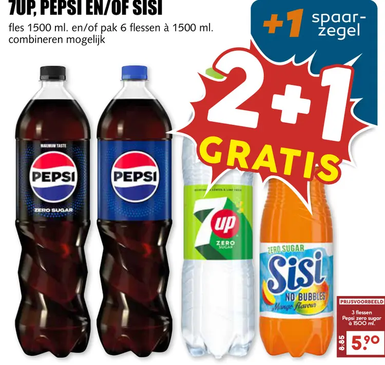 Aanbieding: 7UP, PEPSI en/of SISI
