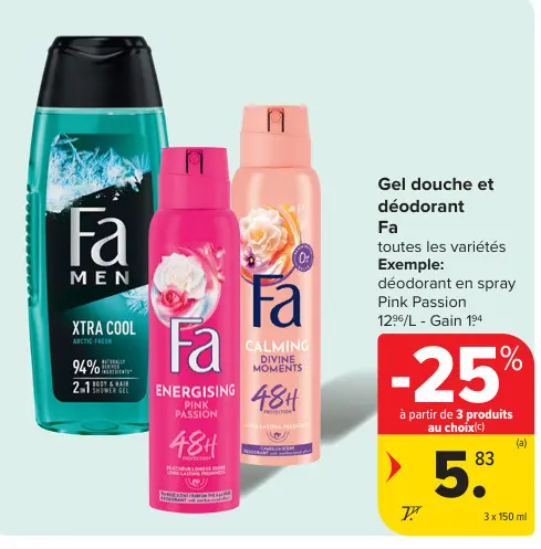 Offre: Gel douche et déodorant