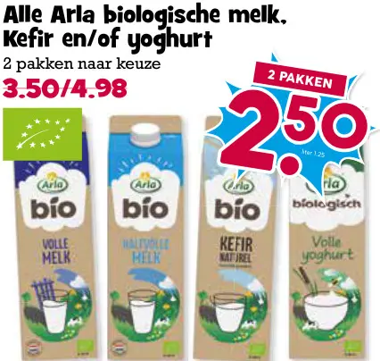 Aanbieding: Biologische melk, kefir en/of yoghurt