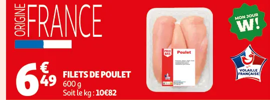 Offre: Filets de poulet