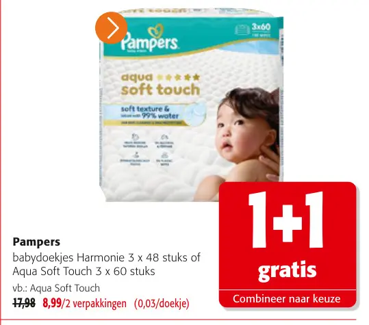 Promotie: babydoekjes Harmonie of Aqua Soft Touch