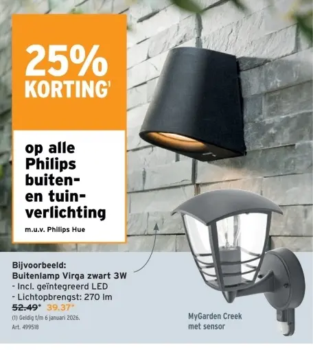 Promotie: Buitenlamp Virga zwart