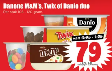 Aanbieding: Danone M&M's, Twix of Danio duo