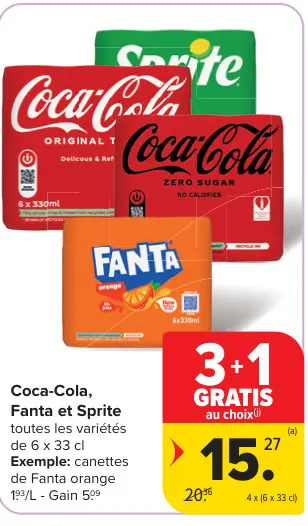 Offre: Coca-Cola, Fanta et Sprite