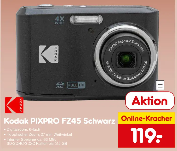Aanbieding: PIXPRO FZ45 Schwarz