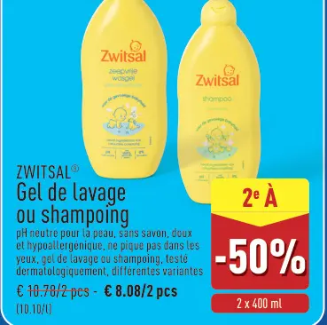 Offre: Gel de lavage ou shampoing