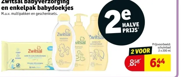 Aanbieding: Zwitsal babyverzorging en enkelpak babydoekje