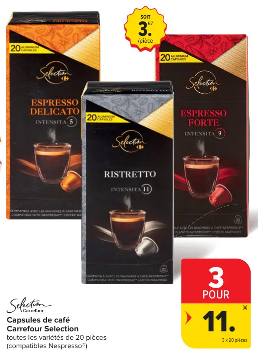 Offre: Capsules de café