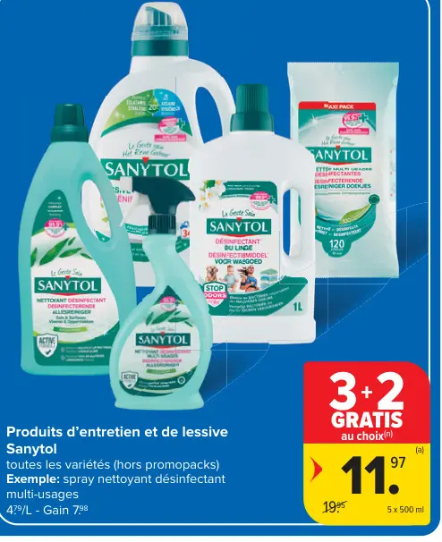 Offre: Produits d'entretien et de lessive