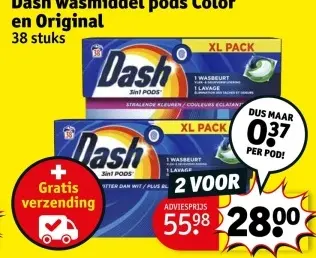 Aanbieding: Dash Wasmiddel pods Color