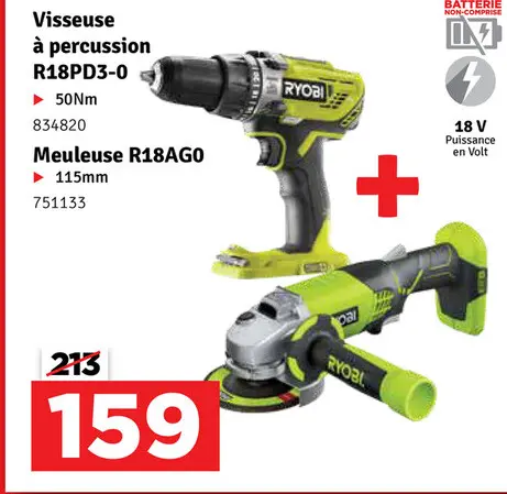 Offre: Visseuse à percussion et Meuleuse