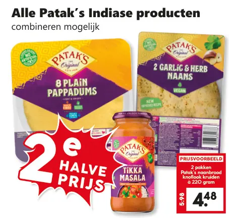 Aanbieding: Alle Patak's Indiase producten