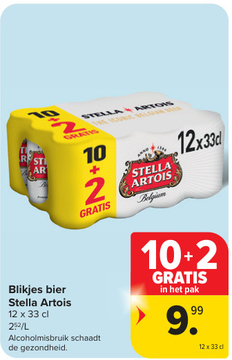 Aanbieding: Stella Artois Blikjes bier