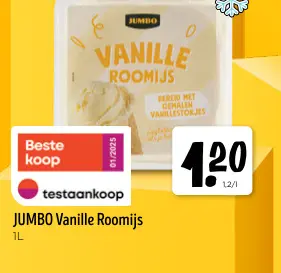 Aanbieding: JUMBO Vanille Roomijs