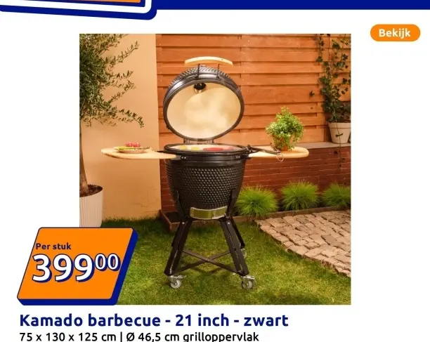Aanbieding: Kamado barbecue - 21 inch - zwart