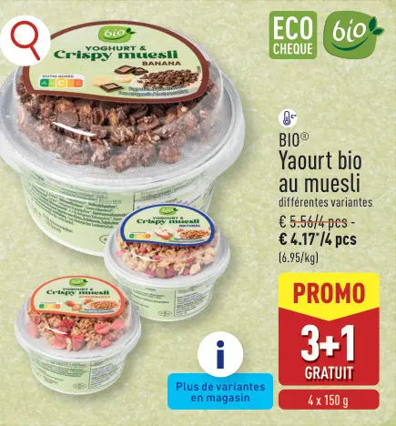 Offre: Yaourt bio au muesli