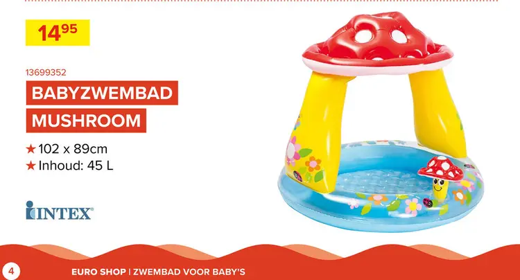 Promotie: Babyzwembad mushroom