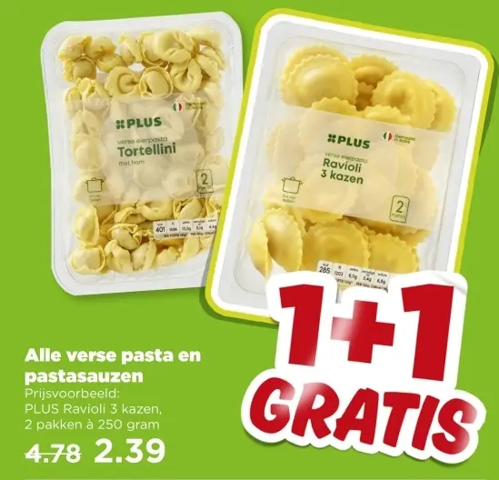 Aanbieding: verse pasta en pastassauzen