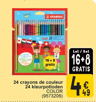 Offre: 24 crayons de couleur 24 kleurpotloden COLOR