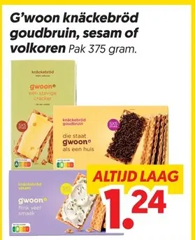Aanbieding: Knäckebröd goudbruin, sesam of volkoren