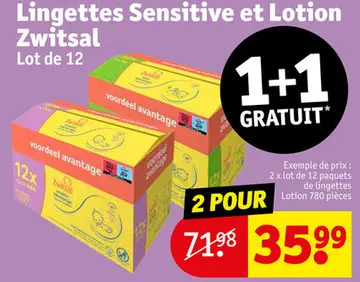 Offre: Lingettes Sensitive et Lotion Zwitsal