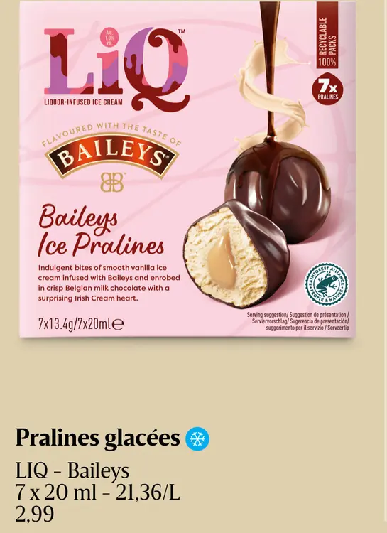 Offre: Pralines glacées LIQ - Baileys