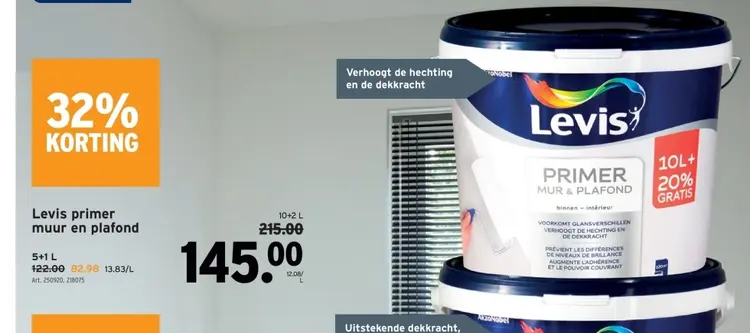 Promotie: Levis primer muur en plafond
