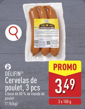 Offre: DÉLIFIN® Cervelas de poulet