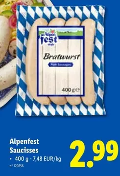Offre: Alpenfest Saucisses