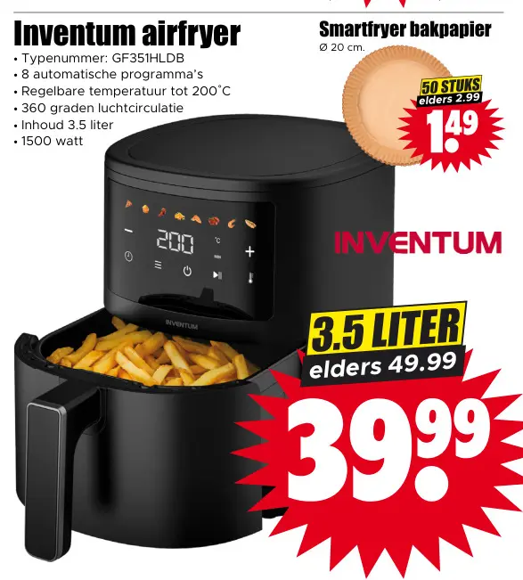 Aanbieding: Inventum airfryer
