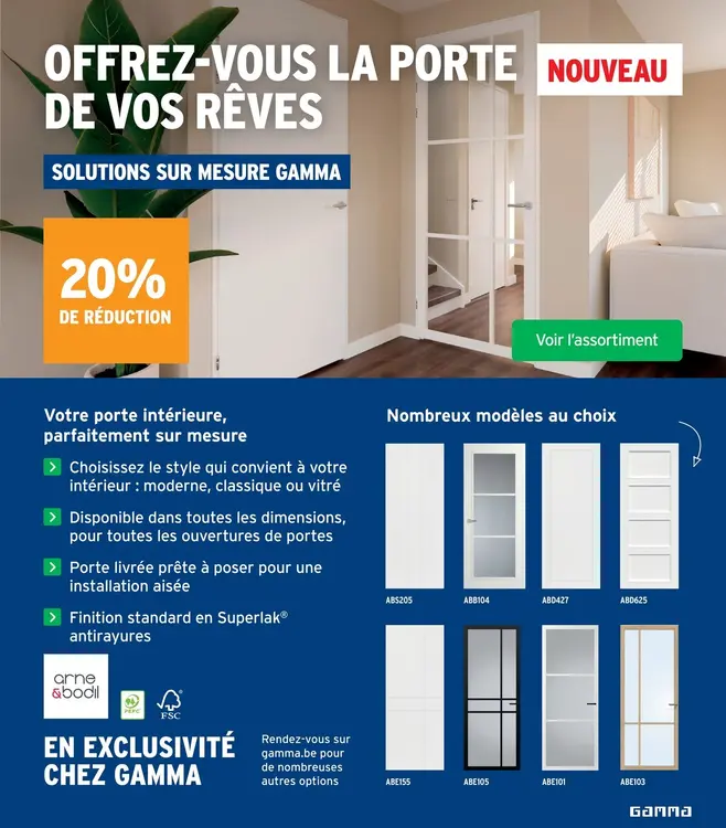 Offre: Arne & Bodil Porte intérieure sur mesure