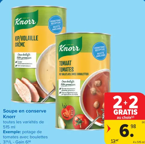 Offre: Soupe en conserve