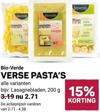 Aanbieding: Bio-Verde Verse pasta's