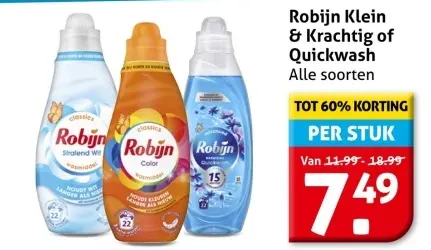 Aanbieding: Robijn Klein & Krachtig of Quickwash