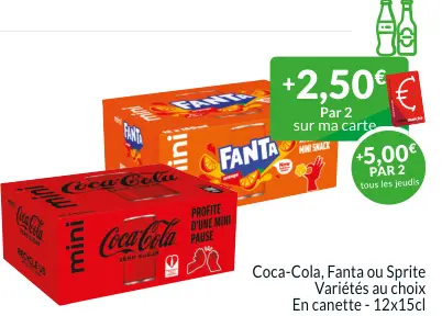 Offre: Coca-Cola, Fanta ou Sprite