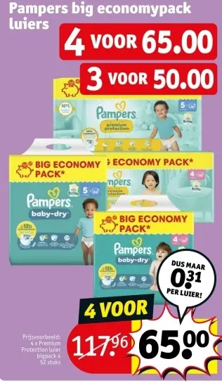 Promotie: Pampers big economypack luiers