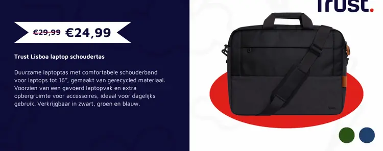 Aanbieding: Trust Lisboa laptop schoudertas