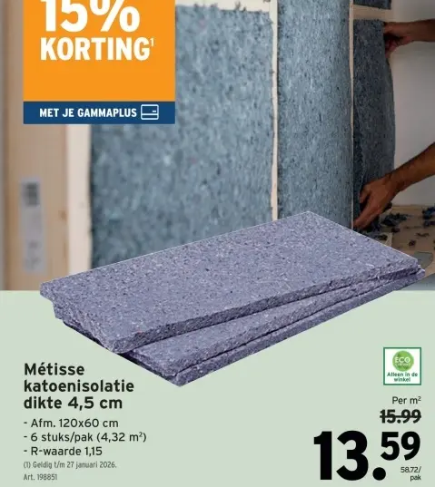 Promotie: Métisse katoenisolatie