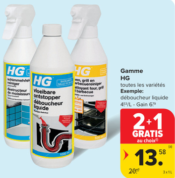 Offre: Gamme HG déboucheur liquide