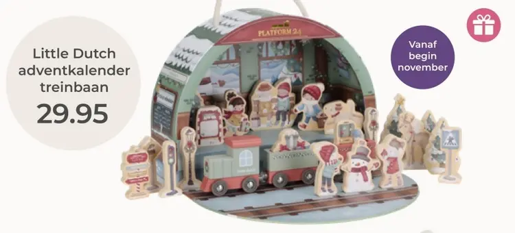 Aanbieding: Little Dutch adventkalender treinbaan