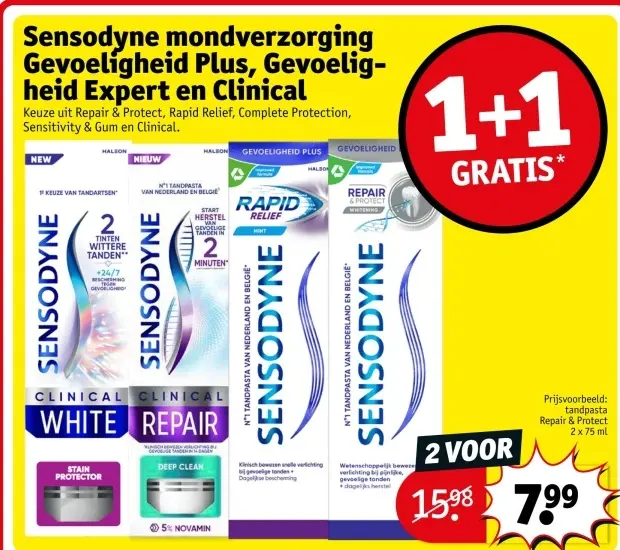 Aanbieding: Sensodyne mondverzorging Gevoeligheid Plus, G