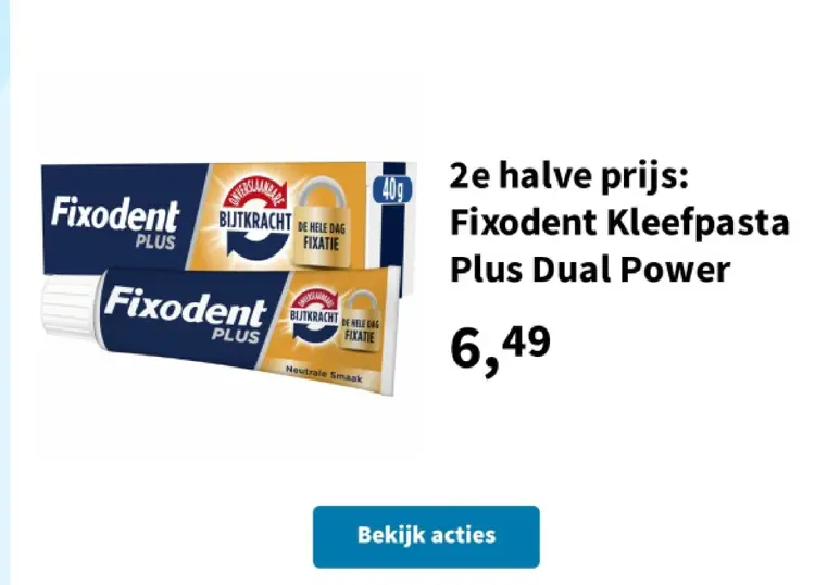 Promotie: Fixodent Kleefpasta Plus Dual Power