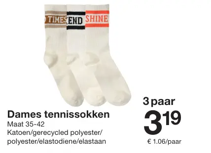 Promotie: Dames tennissokken
