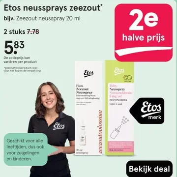 Aanbieding: Etos neussprays zeezout