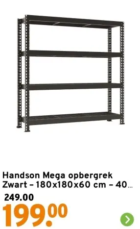 Aanbieding: Mega opbergrek Zwart 180x180x60 cm