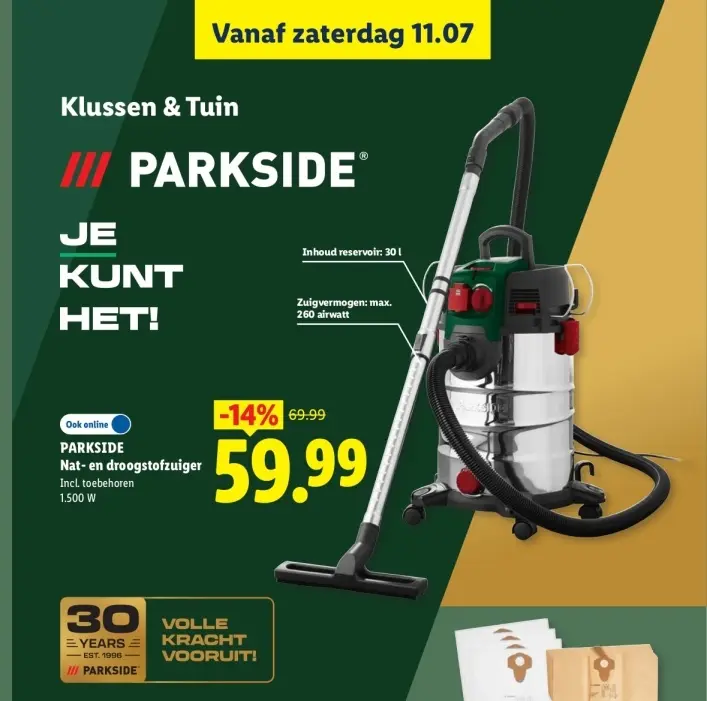Aanbieding: Nat- en droogstofzuiger