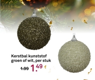 Aanbieding: Kerstbal kunststof